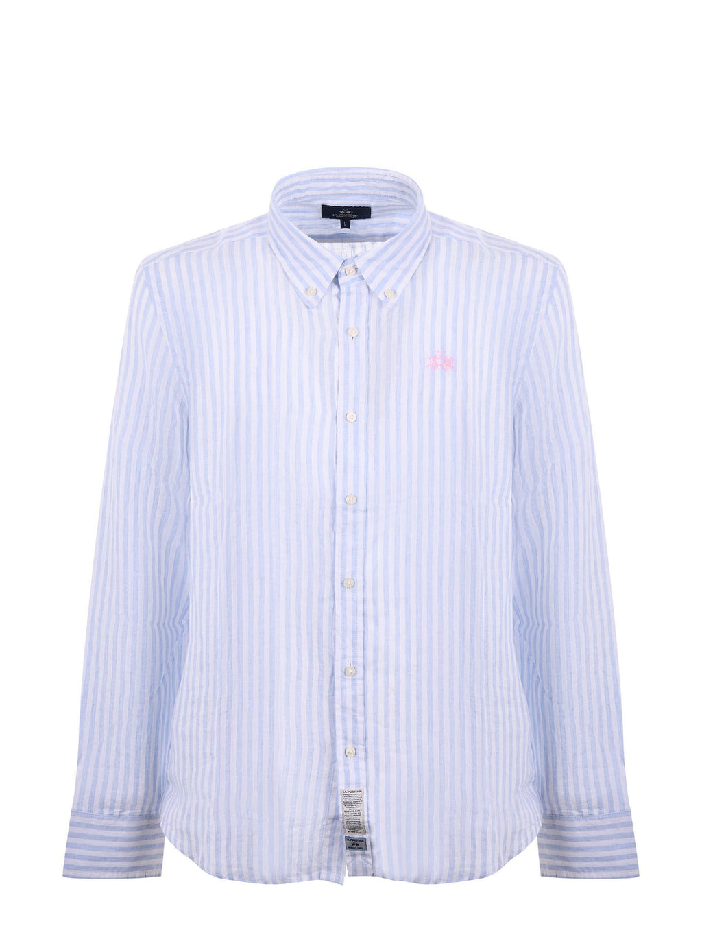 LA MARTINA Shirts MCC012-TL339 S7171 Light blue/white